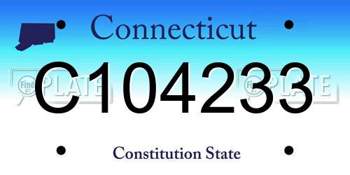 C104233 Connecticut License Plate