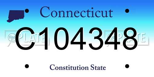 C104348 Connecticut License Plate