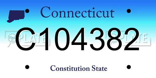 C104382 Connecticut License Plate