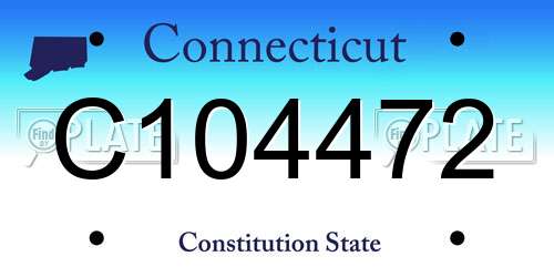 C104472 Connecticut License Plate