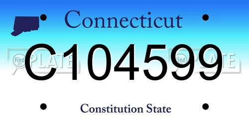 C104599 Connecticut License Plate