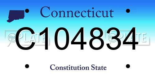C104834 Connecticut License Plate