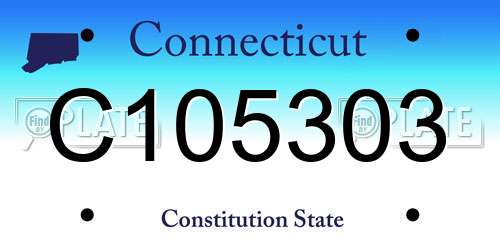 C105303 Connecticut License Plate