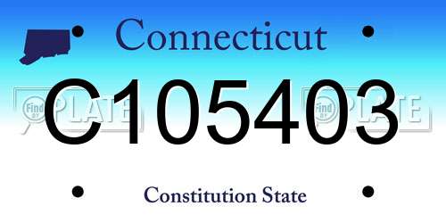 C105403 Connecticut License Plate