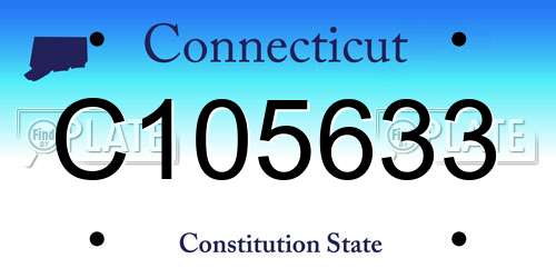 C105633 Connecticut License Plate