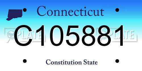 C105881 Connecticut License Plate