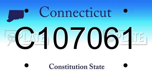 C107061 Connecticut License Plate