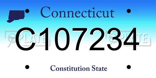C107234 Connecticut License Plate