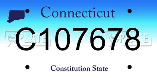 C107678 Connecticut License Plate