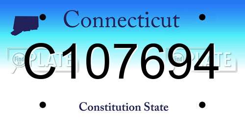 C107694 Connecticut License Plate