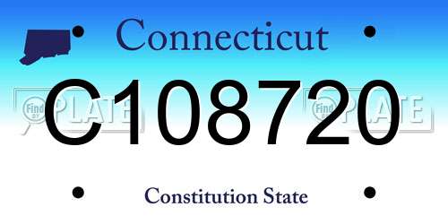 C108720 Connecticut License Plate