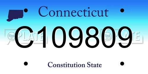 C109809 Connecticut License Plate