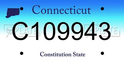 C109943 Connecticut License Plate