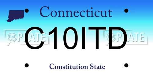 C10ITD Connecticut License Plate