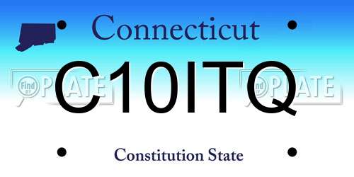 C10ITQ Connecticut License Plate
