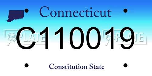 C110019 Connecticut License Plate