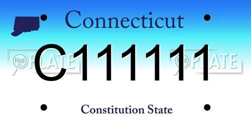 C111111 Connecticut License Plate