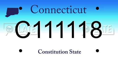 C111118 Connecticut License Plate