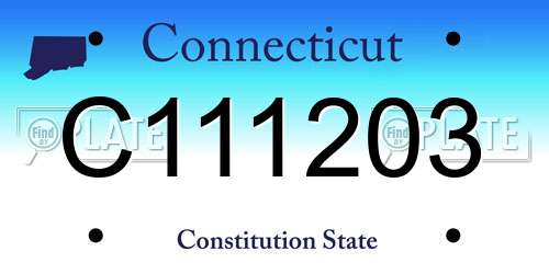 C111203 Connecticut License Plate