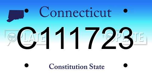 C111723 Connecticut License Plate