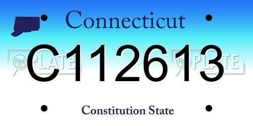 C112613 Connecticut License Plate