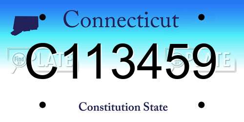 C113459 Connecticut License Plate