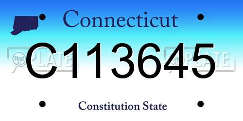 C113645 Connecticut License Plate