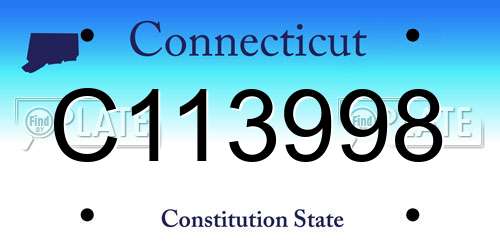 C113998 Connecticut License Plate