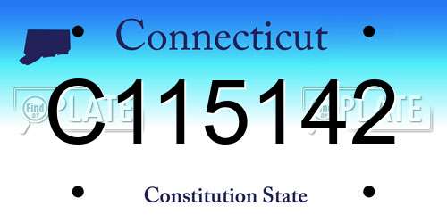 C115142 Connecticut License Plate