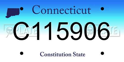 C115906 Connecticut License Plate