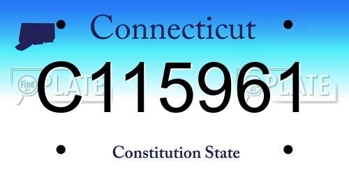 C115961 Connecticut License Plate