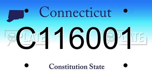 C116001 Connecticut License Plate