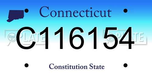 C116154 Connecticut License Plate