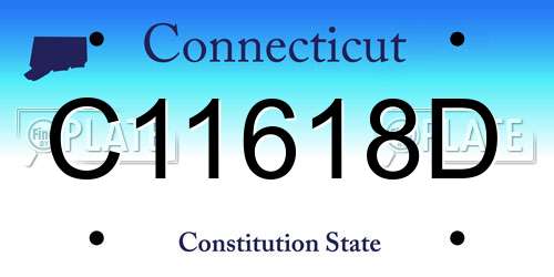 C11618D Connecticut License Plate