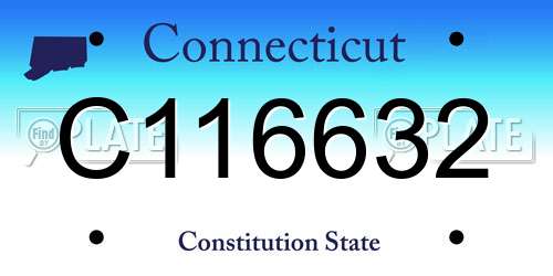 C116632 Connecticut License Plate