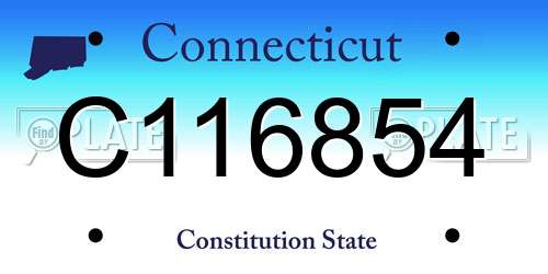 C116854 Connecticut License Plate