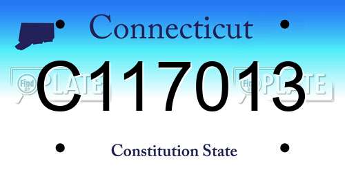 C117013 Connecticut License Plate
