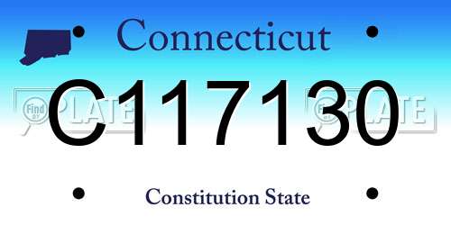 C117130 Connecticut License Plate