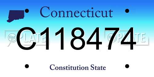 C118474 Connecticut License Plate