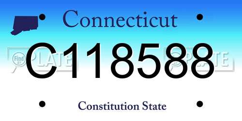 C118588 Connecticut License Plate