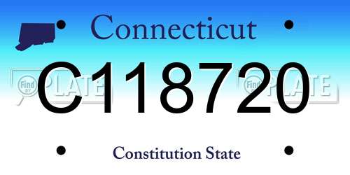 C118720 Connecticut License Plate