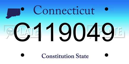 C119049 Connecticut License Plate
