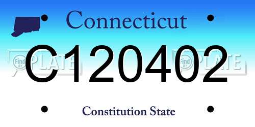 C120402 Connecticut License Plate