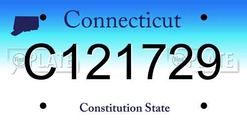 C121729 Connecticut License Plate