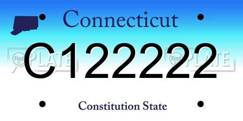 C122222 Connecticut License Plate