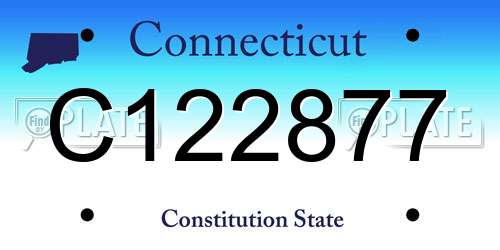 C122877 Connecticut License Plate