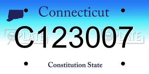 C123007 Connecticut License Plate