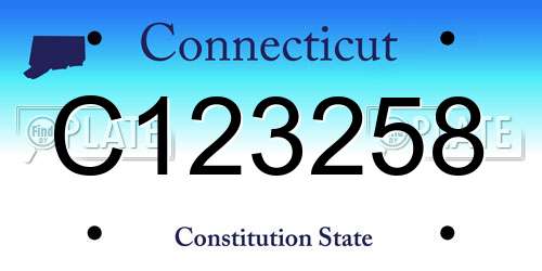 C123258 Connecticut License Plate
