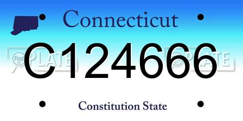 C124666 Connecticut License Plate