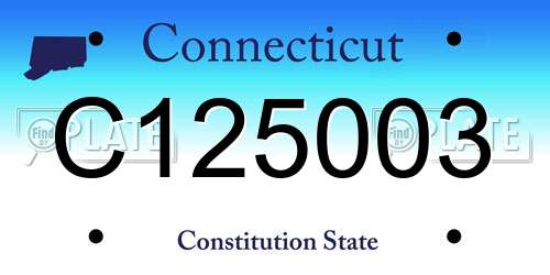 C125003 Connecticut License Plate